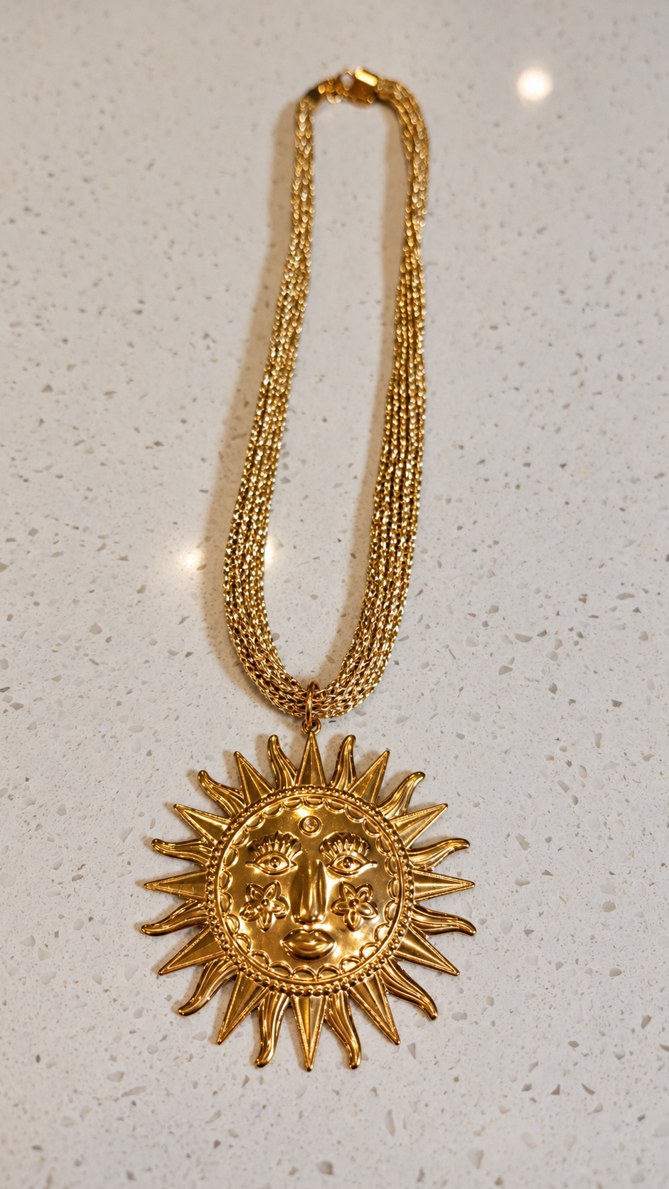 Pieza #33 Collar sol - Cadena en tela